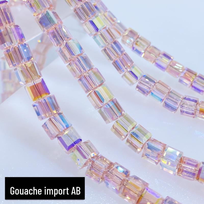 Multi-Faceted Crystal Glass Square Beads: 4/6/8mm Sugar Cubes for DIY Jewelry, Loose Beading with Holes