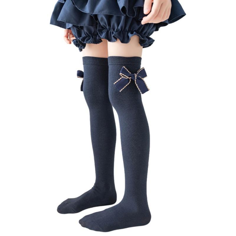 Children's Stockings Thin Kids Long Tube Socks Girls' Bowknot Stockings