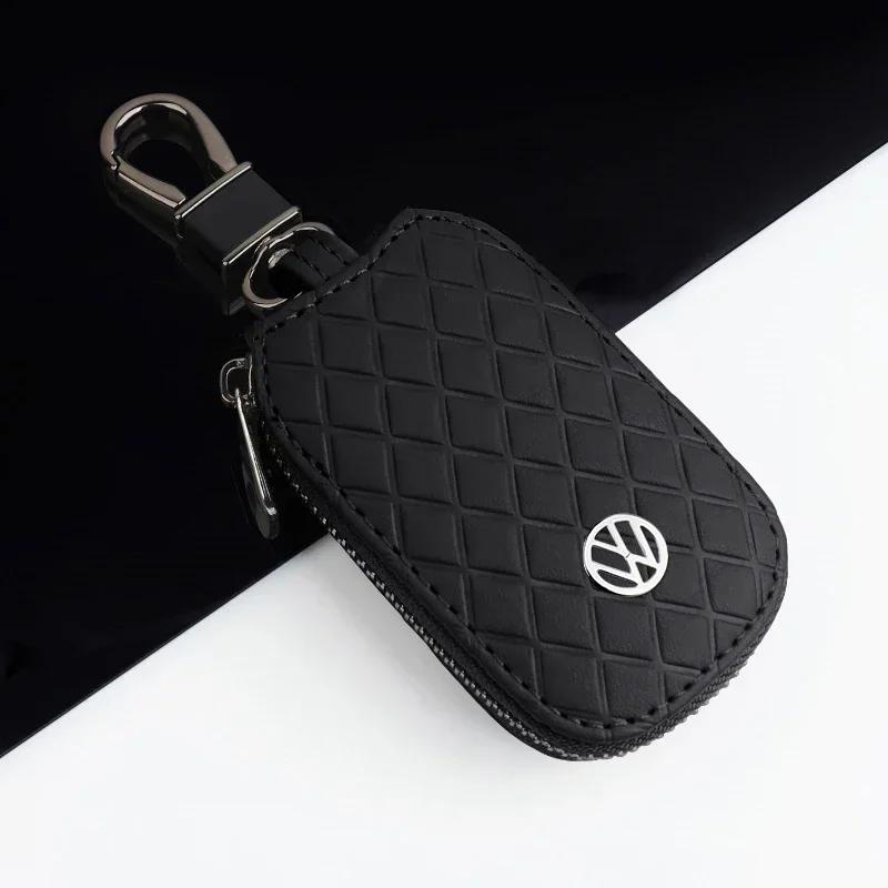 Für VOLKSWAGEN VW Leder Auto Logo Schlüssel Schutzhülle für Volkswagen Passat Santana Touareg Tiguan Golf Bora Lavida Jetta Käfer