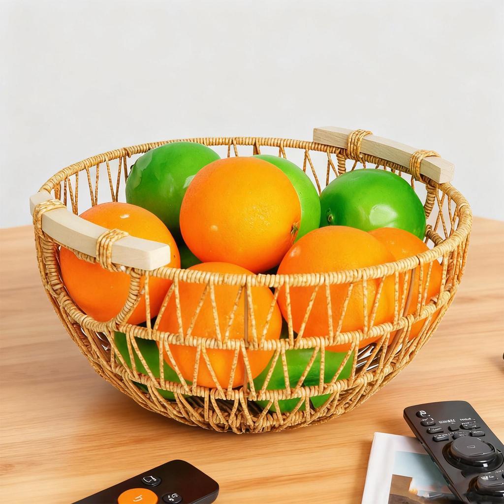 Fruit Basket ABS Plastic Woven Bowl Dish Basket for Cupcake Vegetable Display Party Dining Table