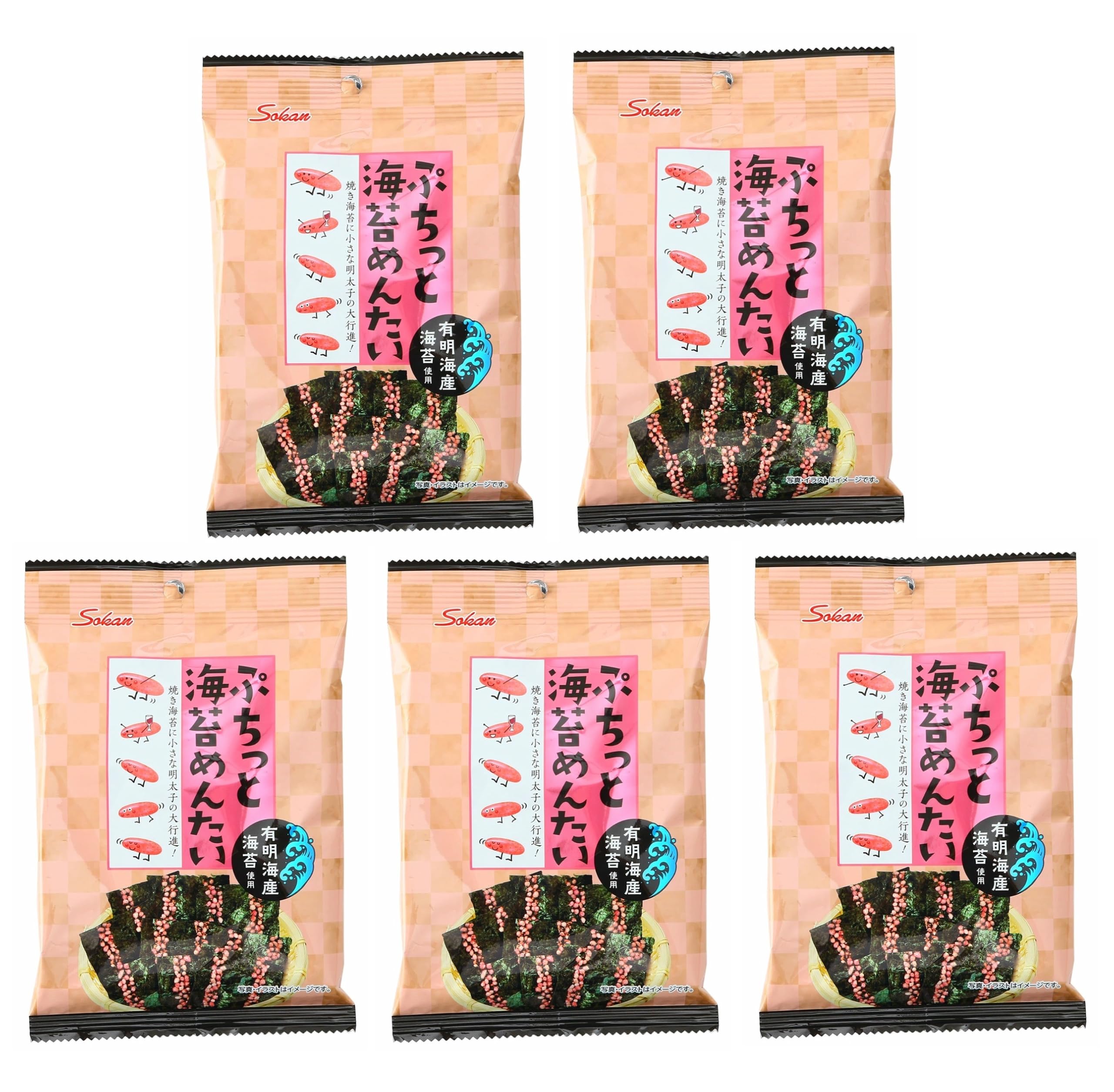 

Sokan Puchitto Mentaiko x Crispy and Mentaiko Seaweed, 8.5g Bag, Crunchy,