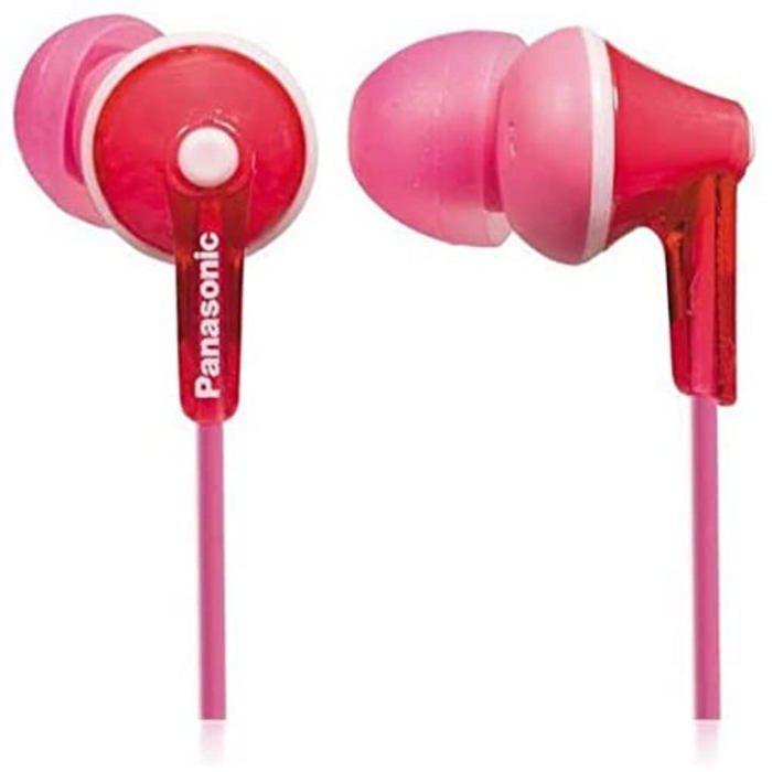 Écouteurs Intra-auriculaires Panasonic RP-HJE125E-P, Aimant Néodyme, Micro, Design Ergo Fit, Rose