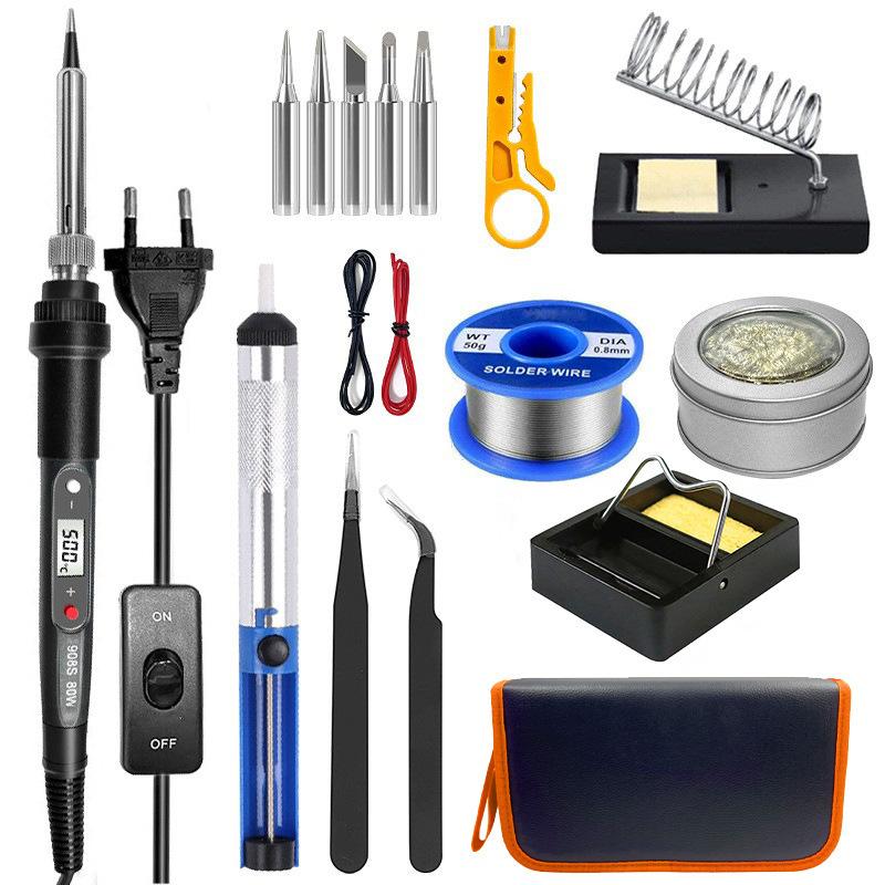 80W Digital Soldering Iron Kit with Multimeter Repair Tool Set Home Welding Hardware DIY Tools