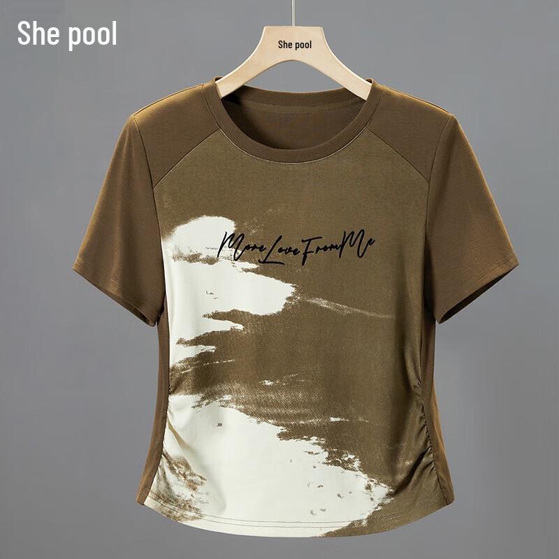 Women s Color Block Crop Top T-shirt XXL