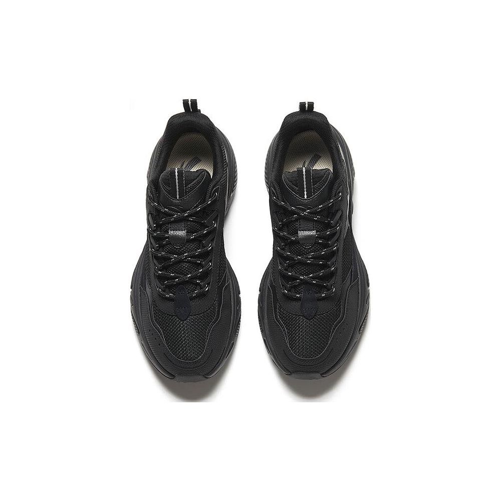 Anta Star Thick Sole Height Increasing Casual Shock Absorbing Breathable Low Top Dad Shoes Men sneakers Black 912348837-1