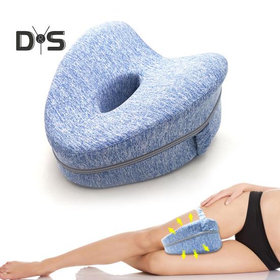 Leg Knee Pillow Memory Foam Leg Pillow with Elastic Strap Ergonomic Knee Cushion with Washable Cover for Side Sleepers Soothing Pain Relief