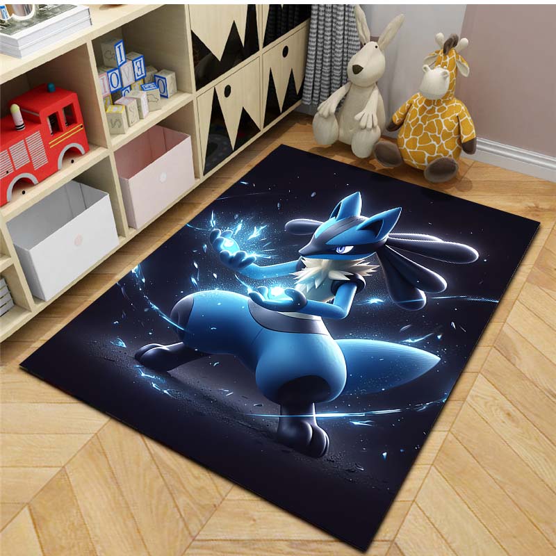 17 Styles P-Pokemon Lucario Theme Cartoon Carpets Rug for Living Room Bedroom Bedside Floor Mat Large Area Home Decor Rug Gifts