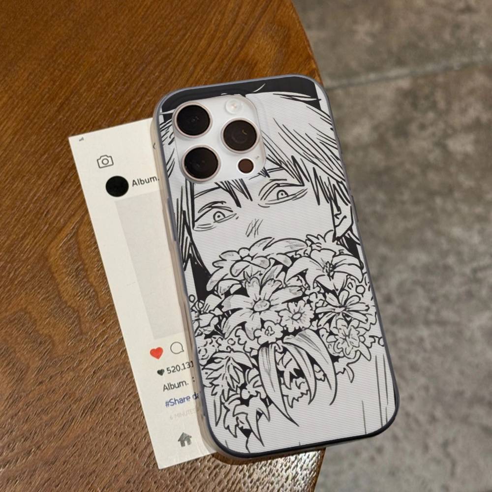 Anime Denji Chainsaw Man Phone Case For IPhone 16 15 17 Pro 11 12 13 14 Pro Max Plus Soft Ripple Silicone Cover Shell