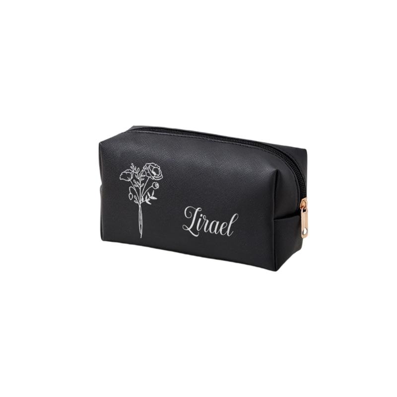 

Large Capacity Waterproof Toiletry Bag With Easy Cleaning Lining Portable Cosmetic Pouch For Daily Use чорний