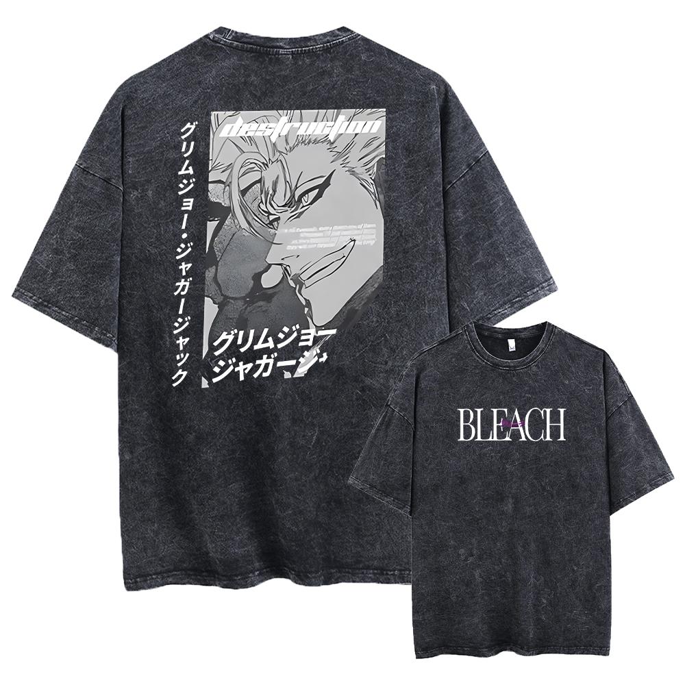 

Винтажная футболка с принтом аниме, выстиранная, мужская, женская, хлопковая, уличная одежда, летняя, с круглым вырезом, ретро, с коротким рукавом, футболки, топы S