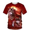 Animal Wolf Pattern 3D Print Men O-Neck Tshirt Fashion Tees Casual Short Sleeve Oversized Y2K Harajuku Unisex Clothing
