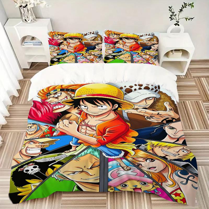 1Pc One Piece Adventure Bedding Set Quilt Cover Pillowcase Home Christmas Xmas Halloween Gift 1 Duvet Cover 2 Pillowcase M92481