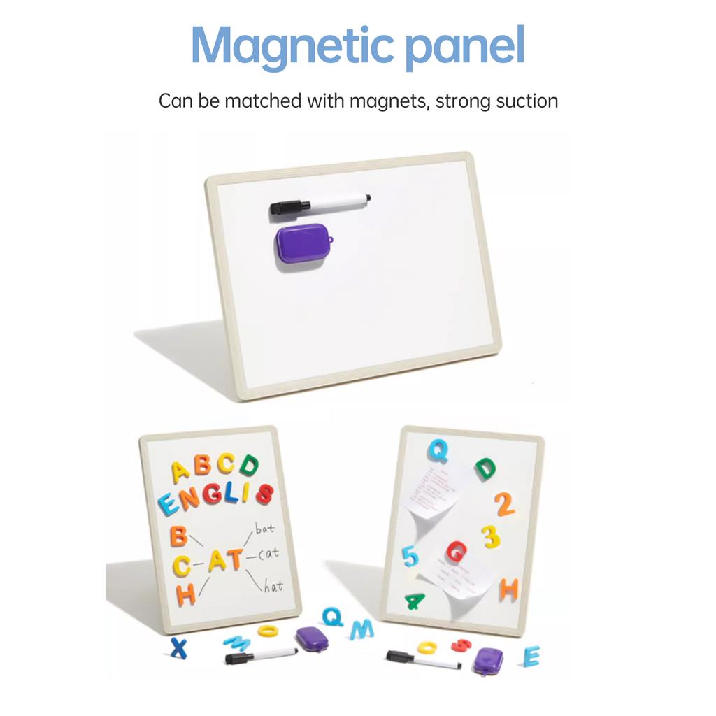 Jielisi Versatile Magnetic Desktop Whiteboard with Standup Writing Board  Includes 3PCS Black