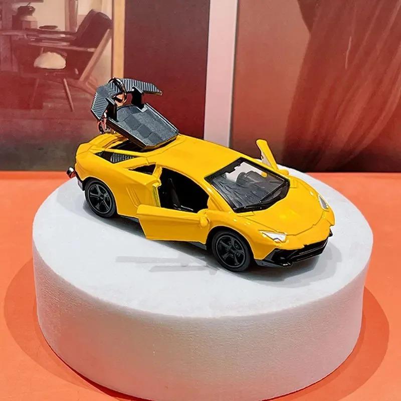 Fun Car Keyring Sports Car Keychain Accessories Roadster Key Chain Alloy Material Creative Ornaments Cartoon Schoolbag Pendant
