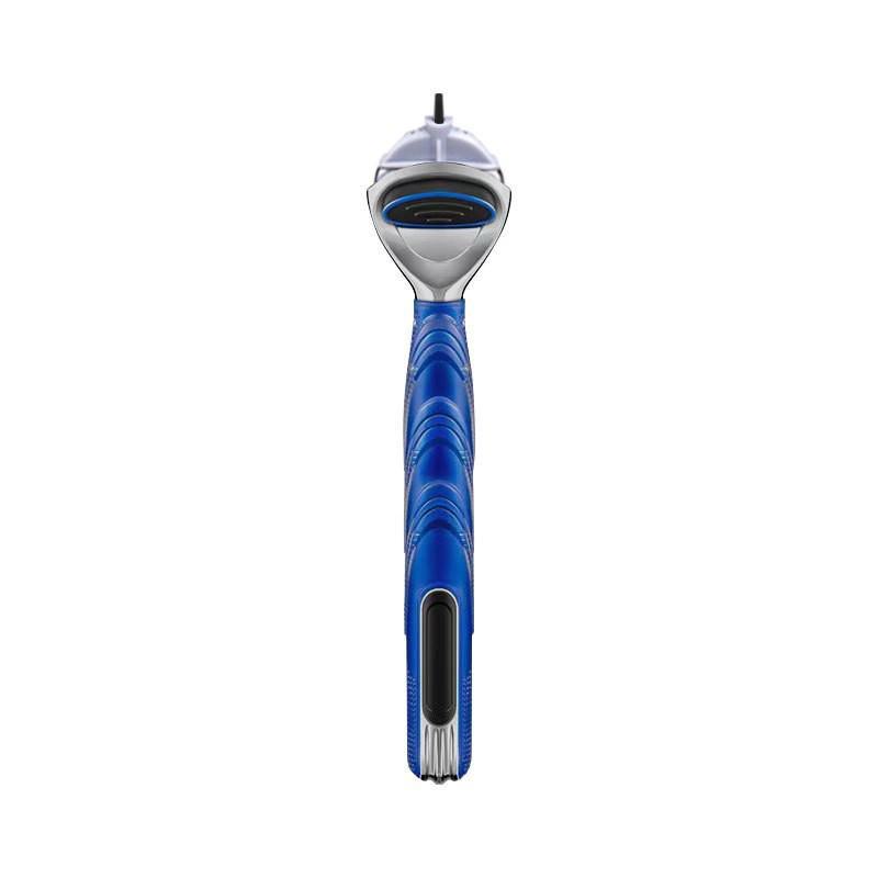 Universal Five-Layer Manual Razor with Shaving Cream, Men's 5-Blade Holder with Orange-Blue Accessories