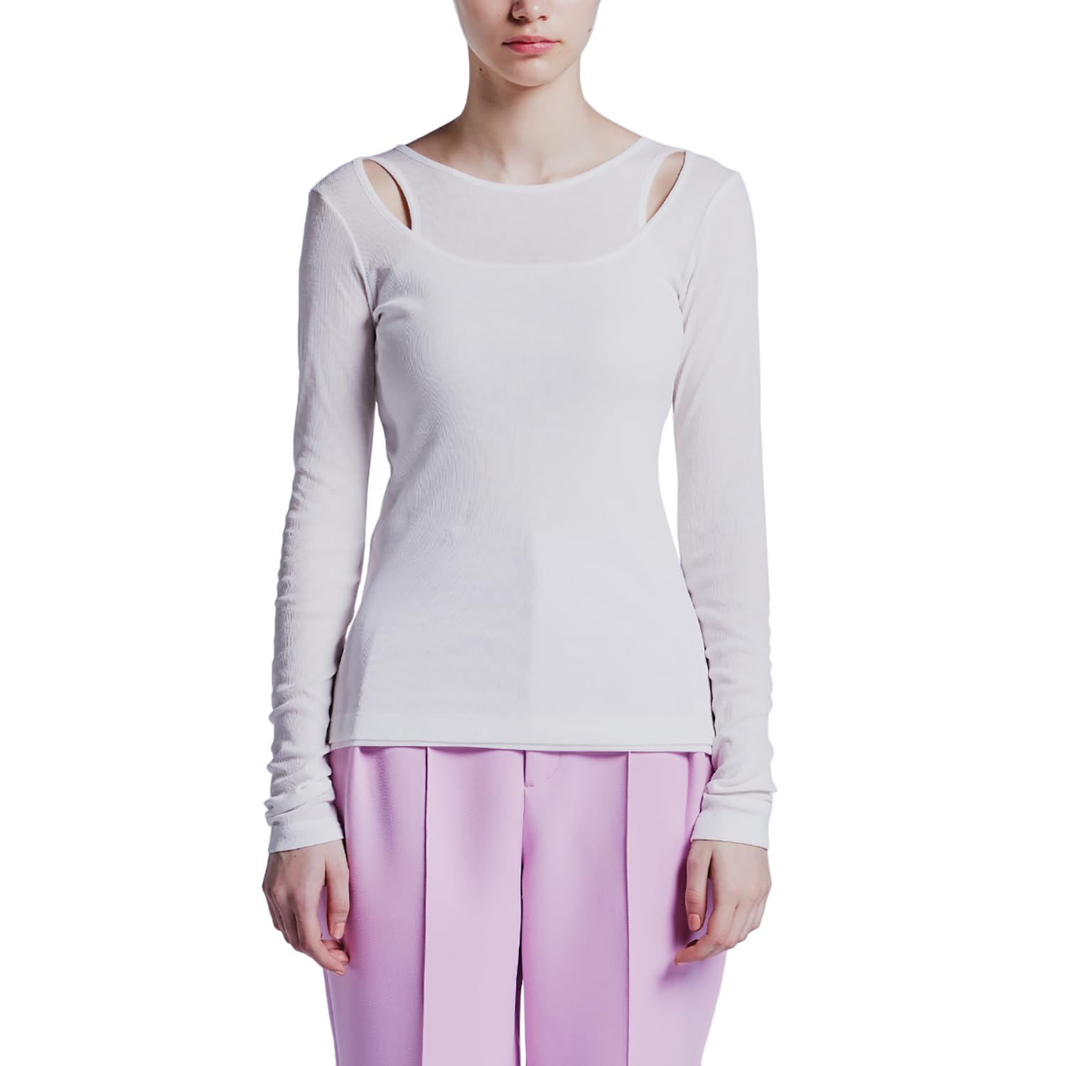 

Double Standard Clothing ESSENTIAL Cutout Rib Top, 2508-000-241, Women s, Off-White