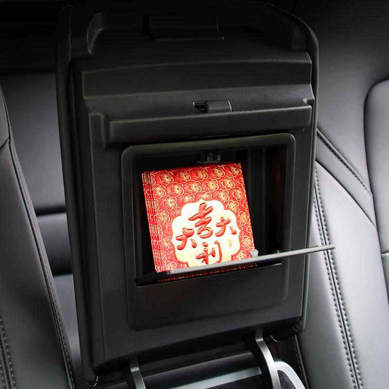 For Tesla Model3/Y Central Control Double Storage Box Armrest Box Screen Rear Storage Box Carefully Selected Accessories