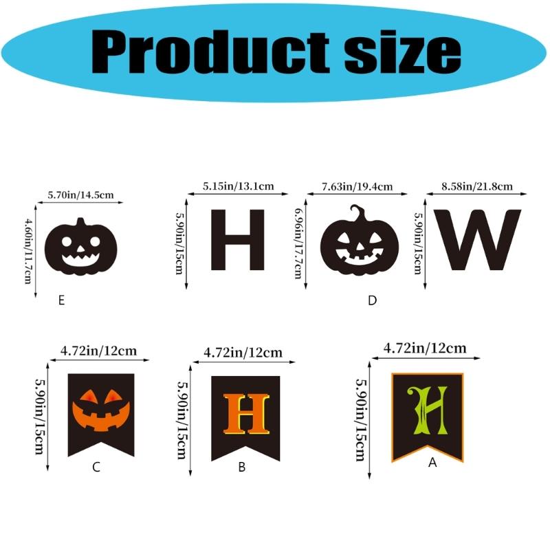 Banderas de Feliz Halloween Banderas de Halloween Decoraciones para Fiestas de Halloween Telón de Fondo para Truco o Trato Guirnalda Exterior Interior