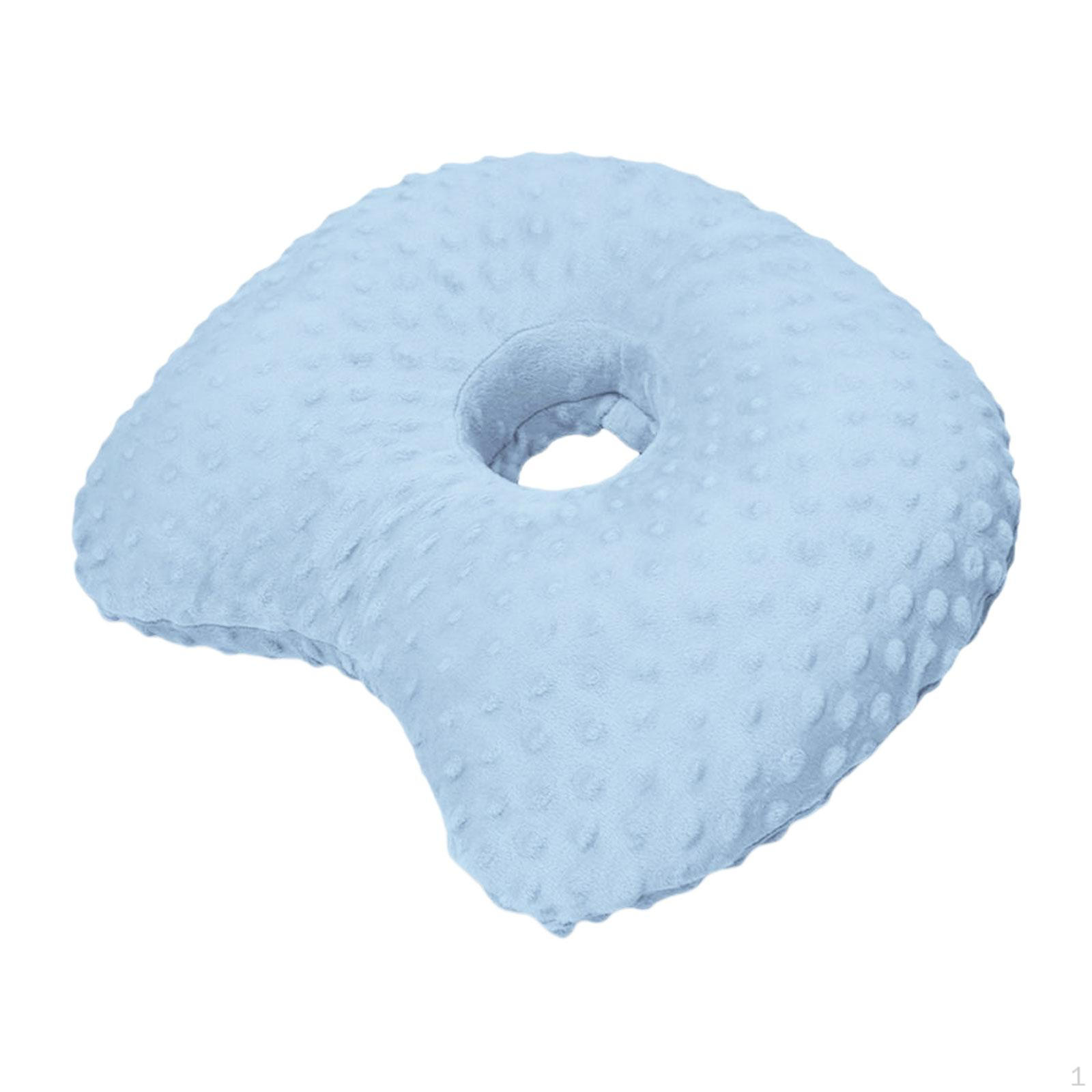 

Ear Piercing Pillow Donut Washable Soft Multipurpose Relaxation Side Sleepers with A Hole синий