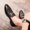 Luxury Fashion Printed Flats Shoes Patent Leather British Style Oxfords Man Party Wedding Dress Formal Prom Loafers Men