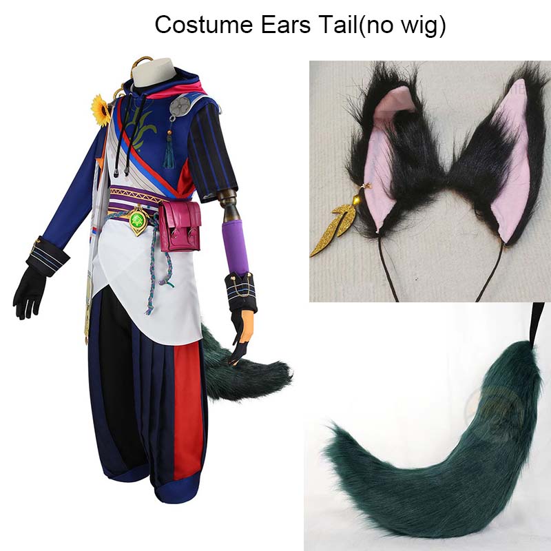 Tighnari Cosplay Costume Kostüm Halloween Karneval Outfits Ears Tail Wig For Comic Con