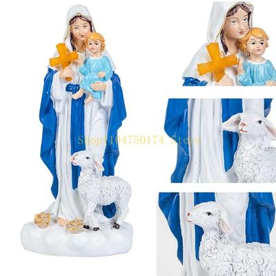 Spiritual Resins Solar Holy Mother Figurine with LED Light Home Garden Ornament Top Sale