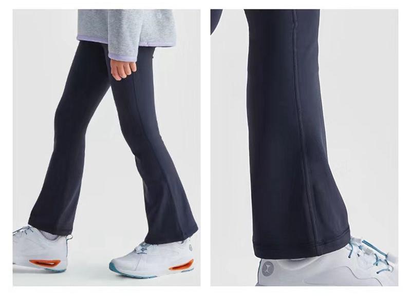 Girls' Fleece-Lined Micro-Flare Yoga Pants - 2024 Autumn/Winter Collection