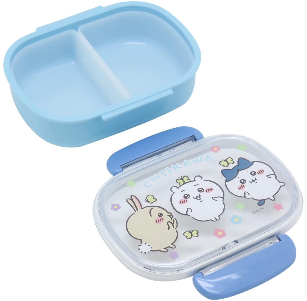 OSK Chiikawa Lunch Box Inner with Two 145ml Inner Made In Antibacterial Blue (with Lid), 360ml, Lids, Japan, PCR-7