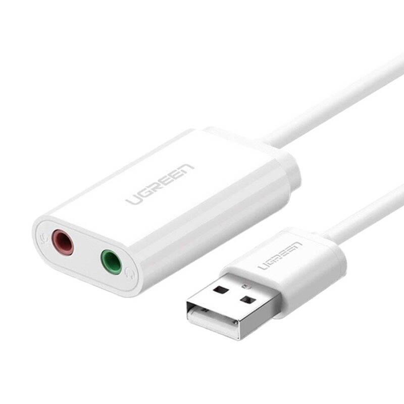 Zewnętrzna Karta Dźwiękowa Usb Ugreen  Us205 15Cm (Biały)