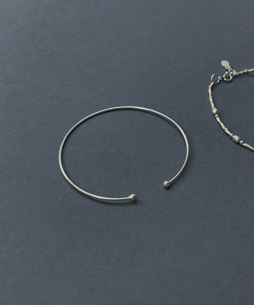 Baradu 925 Slim Ball Bangle Bracelet