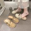 Slippers women's autumn and winter 2025 new bag head platform half slippers fashionable versatile round head cross Mary Jane single shoes