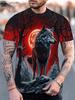 Men's T-Shirts Short Sleeve Beasts Graphic 3D Animal Printed Street Style Man Tops Oversized T-Shirt Casual O-Neck Harajuku Tee