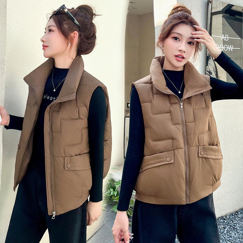 Down cotton vest women's short autumn and winter new versatile cotton-padded vest vest vest jacket