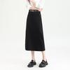 TERRE BLEUE Women's Versatile Slit Midi Skirt