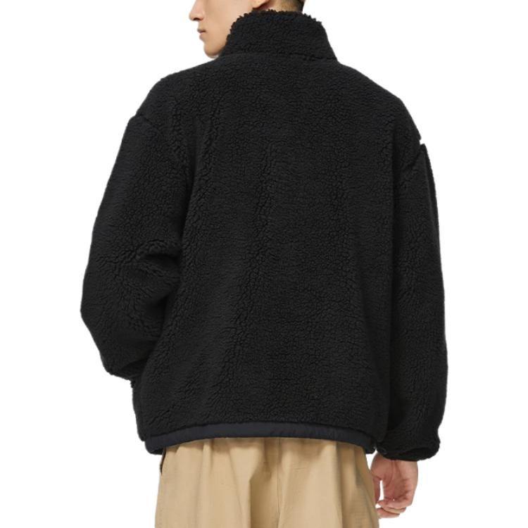 Li Ning BADFIVE Jackets Men's Black Stand Collar Thickened Other AFDSA67-4