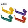 Colorful Gradient Metallic Ornament 3D Printed Articulated Dragon Boat Figurine, Statue with Flexible Bendable Body, Unique Festival Gift Traditional