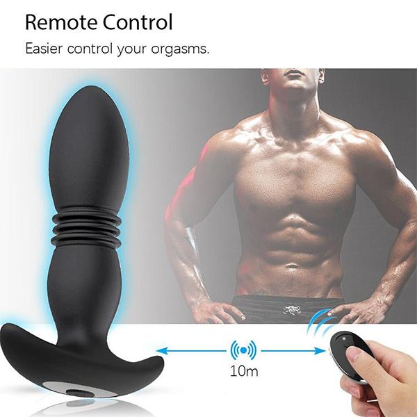 Mužský masážní přístroj na prostatu Anální anální vibrátory pro muže Bezdrátové dálkové ovládání natahovací anální dildo vibrátor Sexuální hračka pro ženy