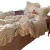 Pastoral Small Floral Class A Cotton Double-Layer Yarn, Girl'S Heart Is Soft And Waxy Pure Cotton Lace Quilt Cover 3-Piece Set Of Sheets