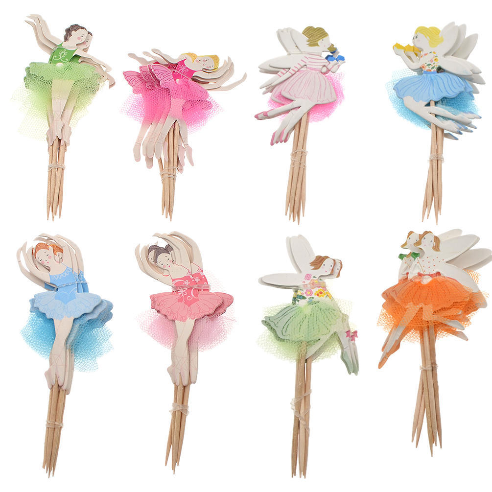 24pcs Ballerina Fairy cupcake wrappers /& toppers kids birthday party supplies