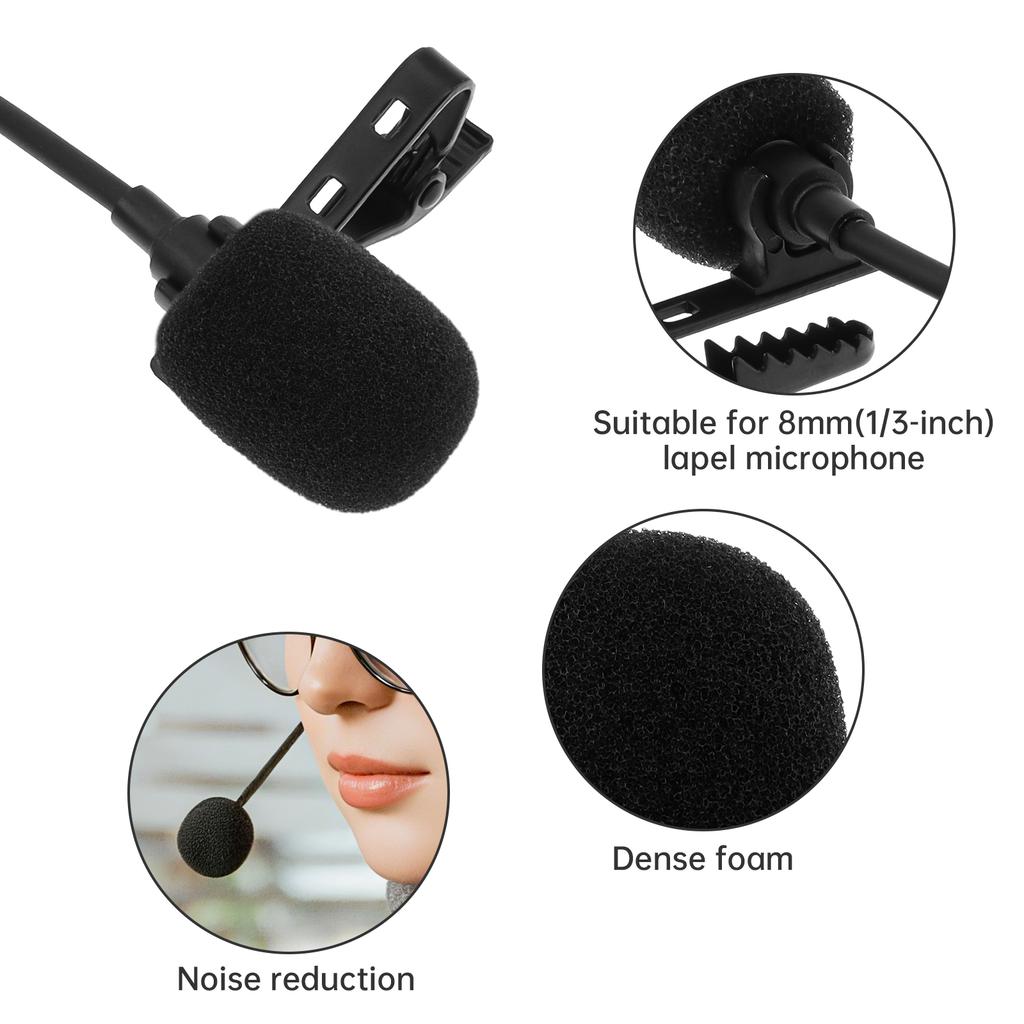 10pcs Lavalier Mic Furry Muffs Foam Windscreens Mini Microphone Universal Fit Wind Noise Reduction Accessory Kit