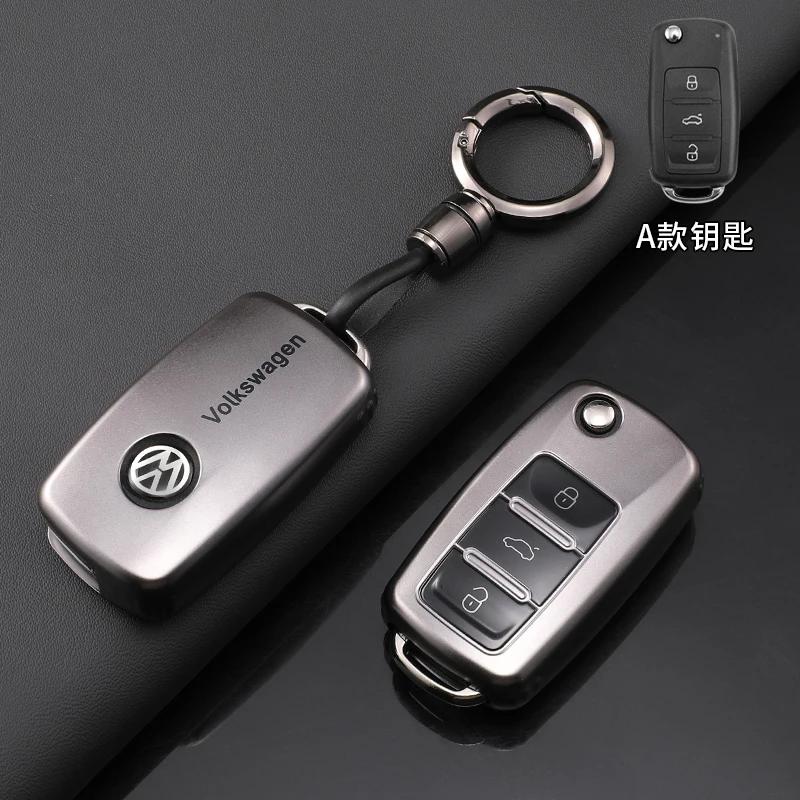 For VW Soft TPU Car Key Case Cover Shell For VW Volkswagen Polo Tiguan Passat B5 B6 B7 Golf 4 5 6 MK6 Jetta Lavida Keychain Ac