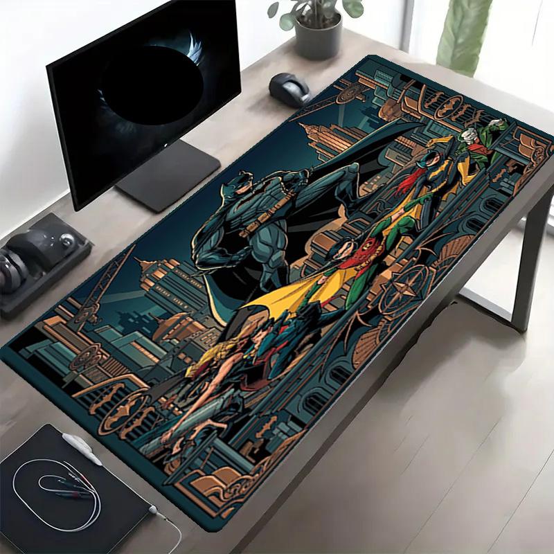 Batman Print Mouse Pad, Anti‑Slip Desktop Keyboard Mat, for PC Laptop Gaming Working Daily Use, Cool Festival Surprise Gift