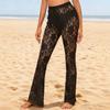 Casual Pants with Sexy Lace, Sheer and Flared Pants, Beach Pants, Long Pants for Women