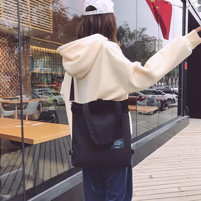 Korean Fashion Canvas Handbags Pretty Woman Cosmetic Bag Large Capacity Zipper Storage Bag Portable Shopping Bag
