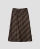 Tudment 70S Classic Check Long Skirt Brown