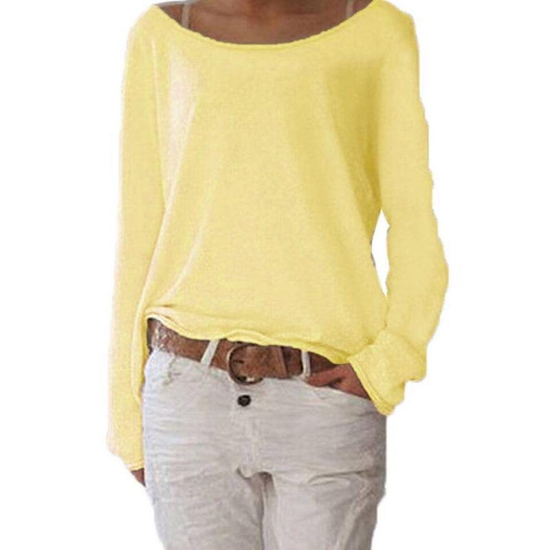 Solid Color Knitted Women's T-shirt Top Base Shirt