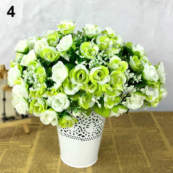 Künstliche Rosenblüten, künstliche Blumenpflanze, Hochzeits-Party-Dekoration, 21 Köpfe auf 1 Blumenstrauß