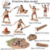 Oenux Prehistoric People Life Scene Human Evolution Wild Sabre-toothed Tiger Mammoth Animals Model Action Figures Collection Toy