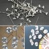 50/100Pieces Diamond Head Pushpin Transparent Map Pin for Cork Board Sewing Pins for Fabric Clothing DIY Sewing Crafts