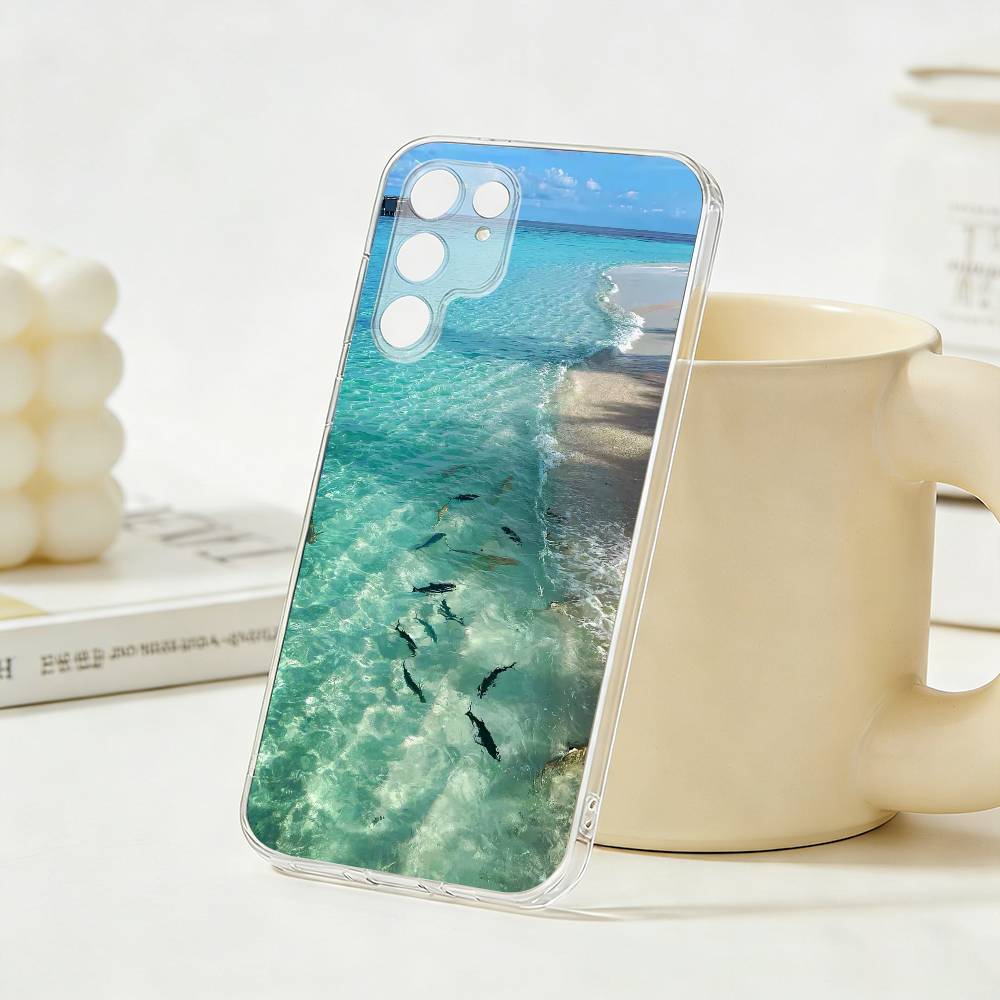 

Fresh Natural Green Scenery Phone Case For Samsung S26, S25,S24,S21,S22,S23,S30,Ultra,Plus,5G,Transparent Cover Samsung S22ULTRA5G